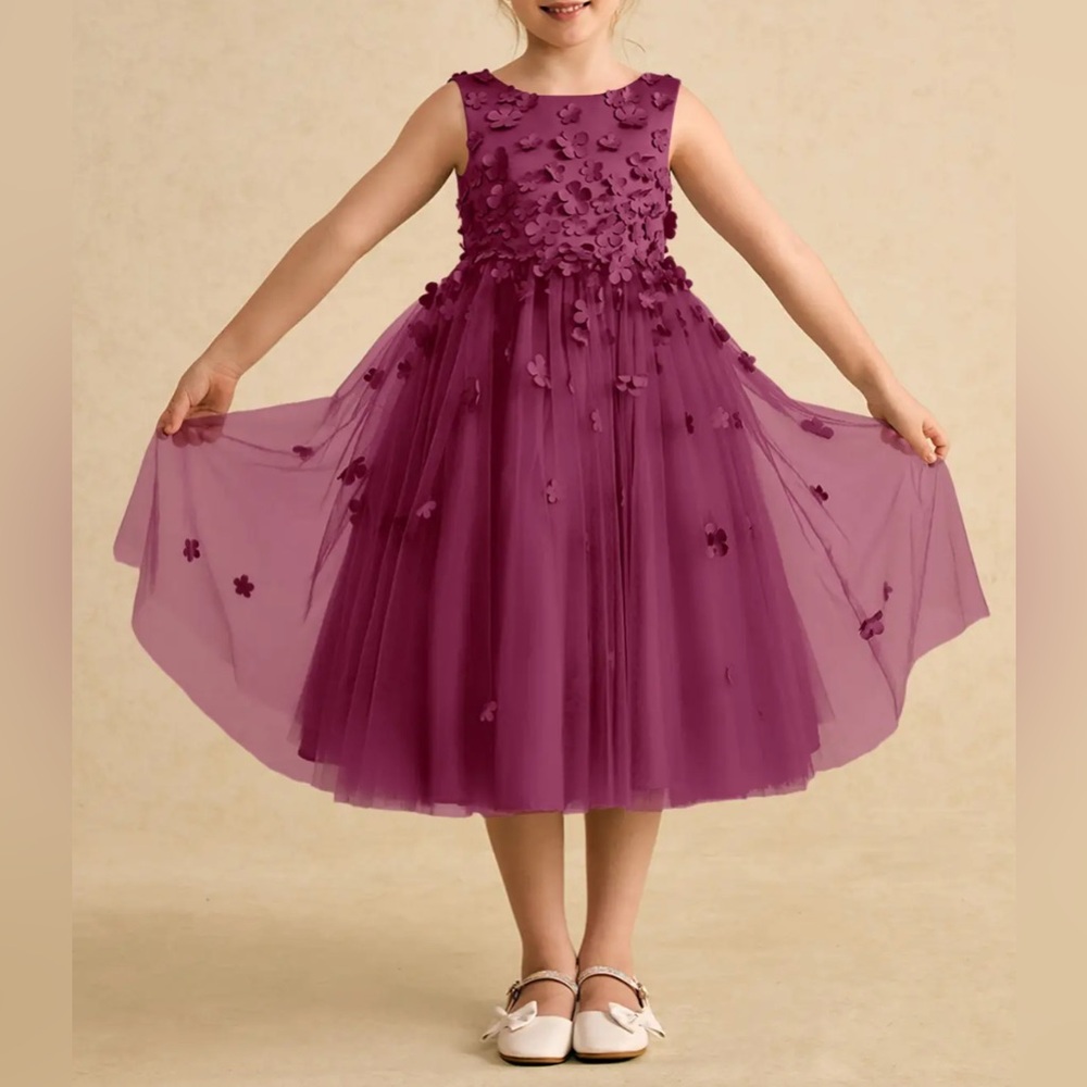 Azazie Mulberry  Floral Kids Dress‎